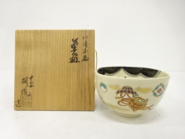 JAPANESE TEA CEREMONY / TEA BOWL CHAWAN / KINSAI IROE / ARTISAN WORK